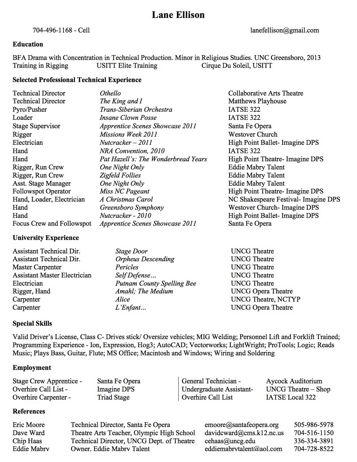 Sample resume church organist